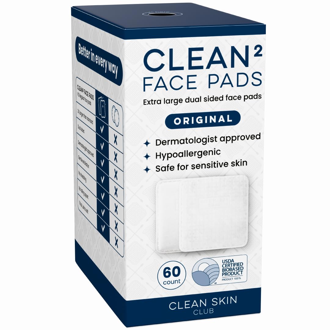 Clean Skin Club front packaging showing pad count and benefits clearly