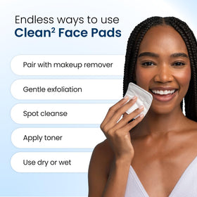 Clean Skin Club pad removing foundation demonstrating efficient cleansing