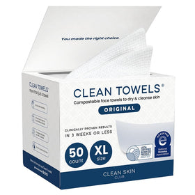 Clean Skin Club front packaging showing 50-count convenience