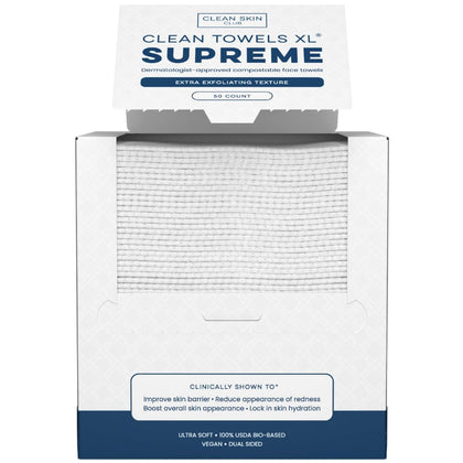 CLEAN SKIN CLUB front packaging showing 50-count convenience and clarity