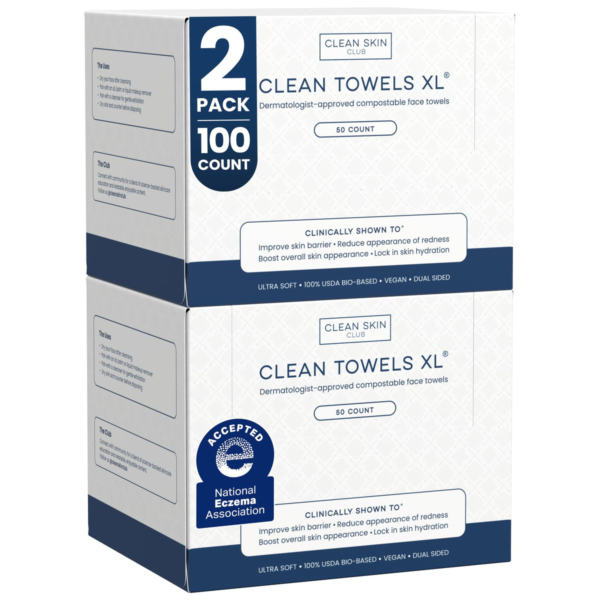 CLEAN SKIN CLUB front pack showing product and benefits clearly