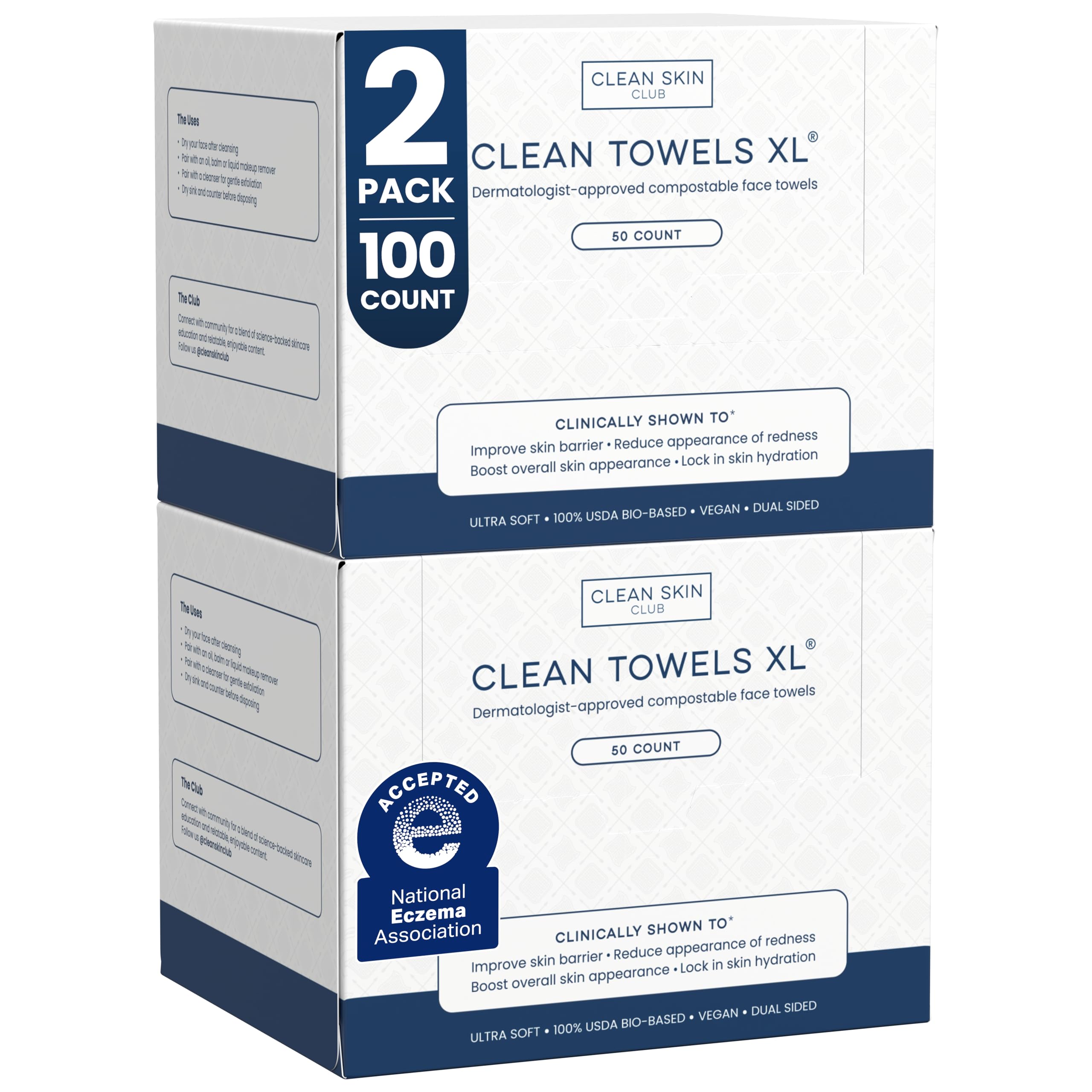 CLEAN SKIN CLUB front pack showing product and benefits clearly