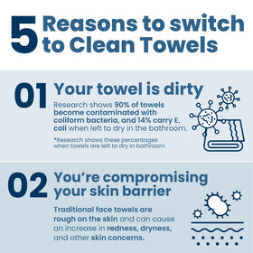 Clean Skin Club towel in hand to show scale and soft thickness