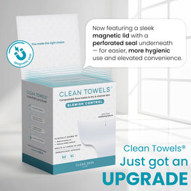 Product label close-up showing dermatologist backing and clinical claims on Clean Skin Club