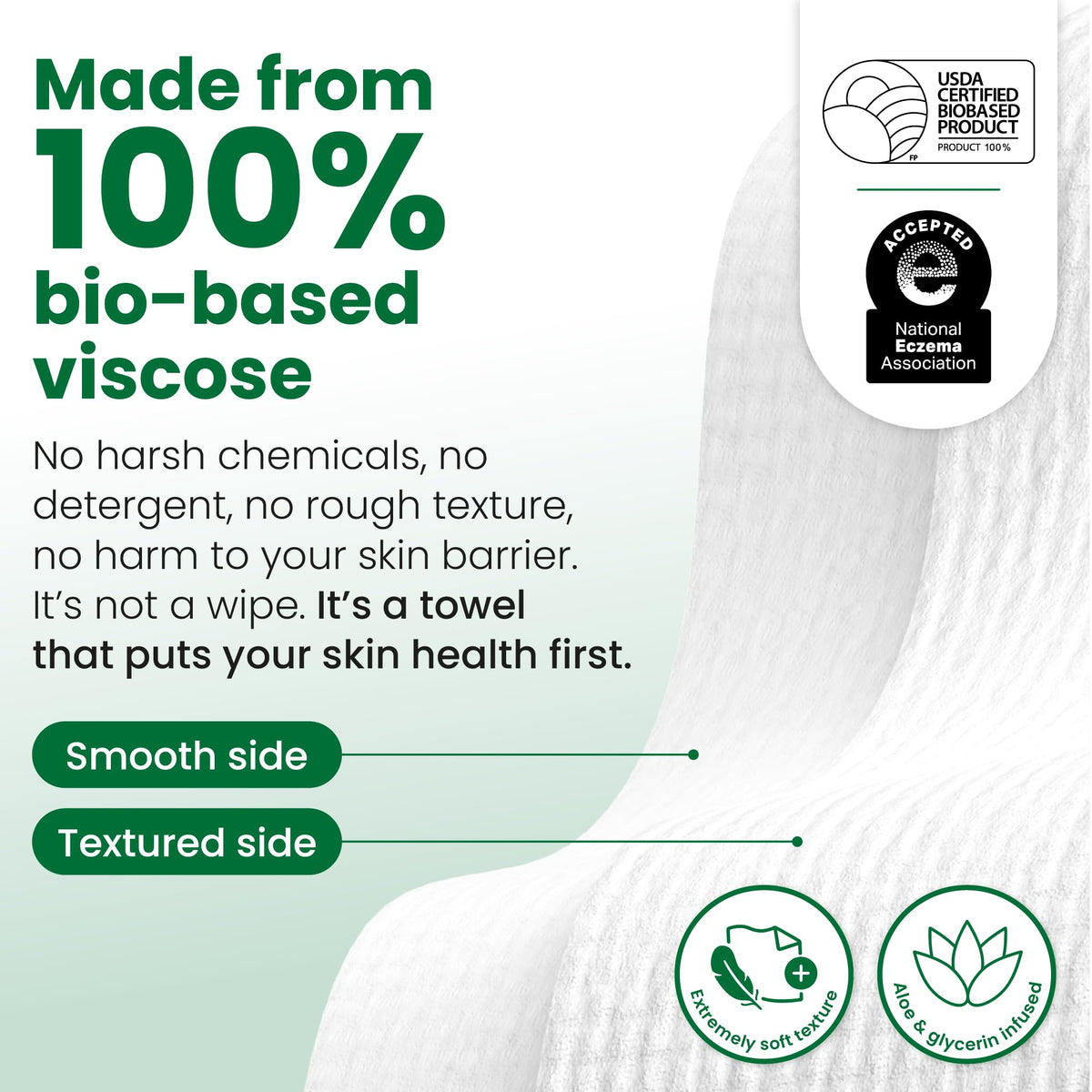 CLEAN SKIN CLUB label detail with aloe and glycerin callout for soothing hydration