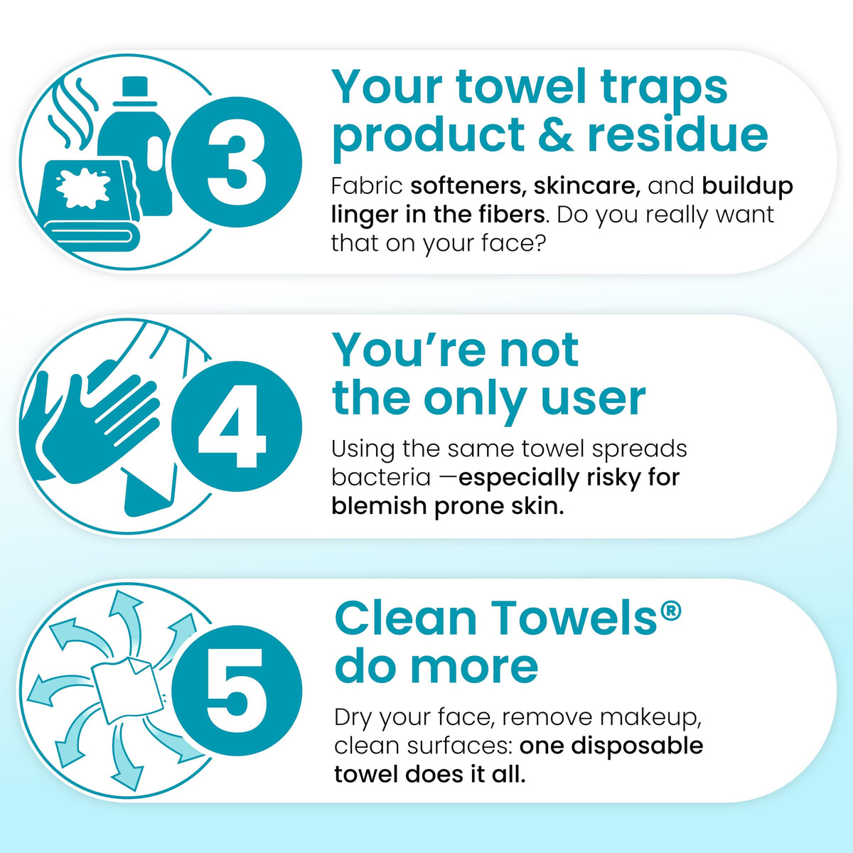 Wipe removing mascara to show Clean Skin Club towel effective makeup removal