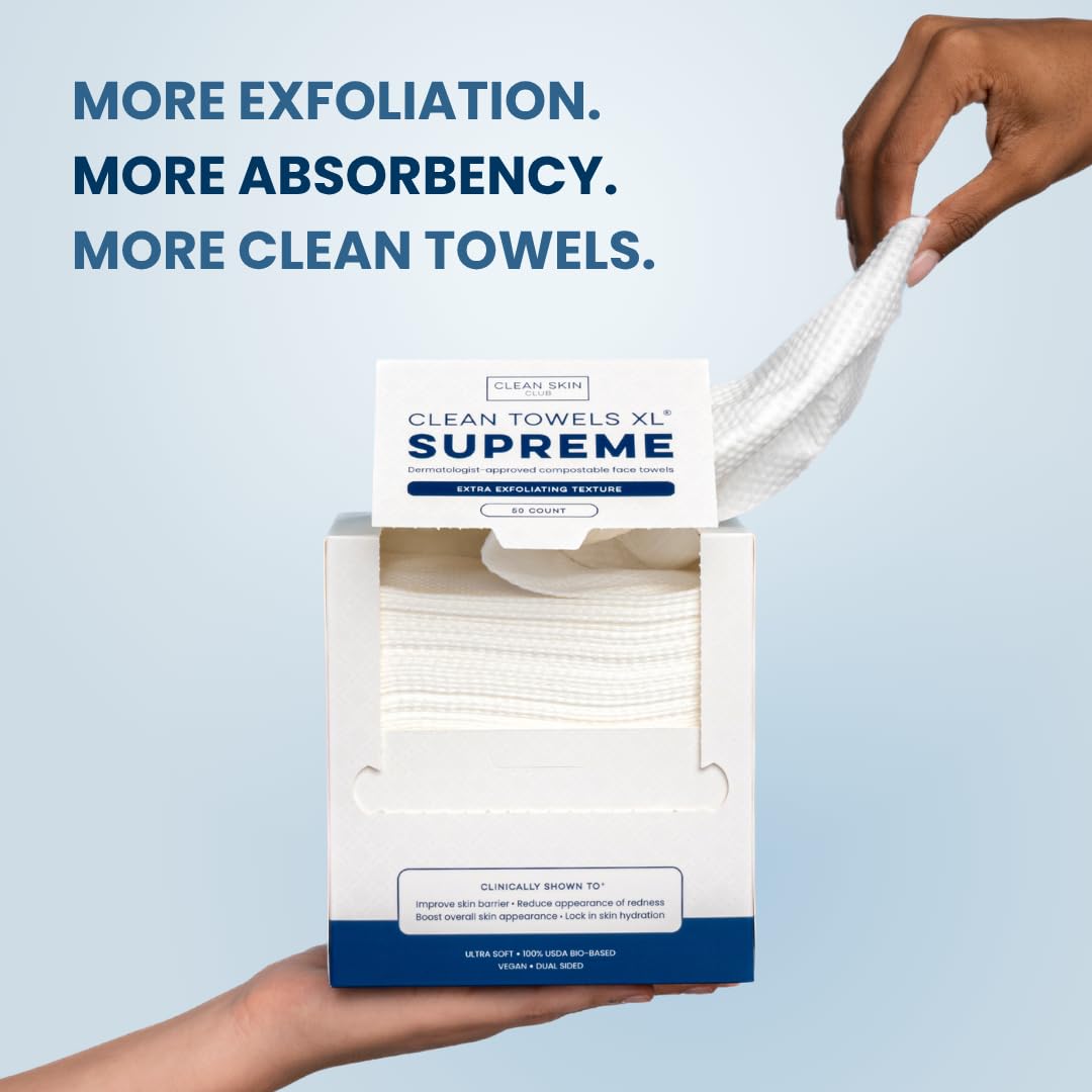 Clean Skin Club open pack with visible towels for easy, sealed storage