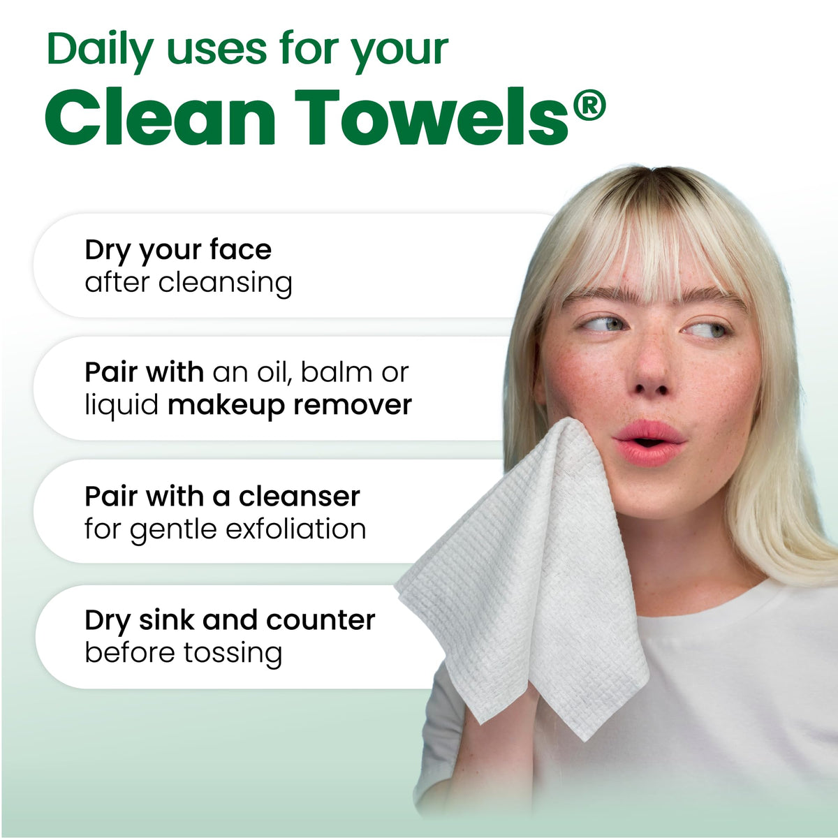 CLEAN SKIN CLUB towels on treatment table in spa setting showing professional suitability