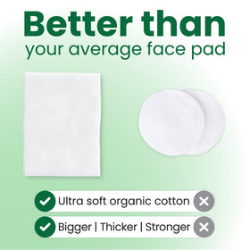 Clean Skin Club stacked pads showing thicker edges for increased durability