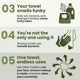 Clean Skin Club towel edge and label close-up demonstrating premium construction