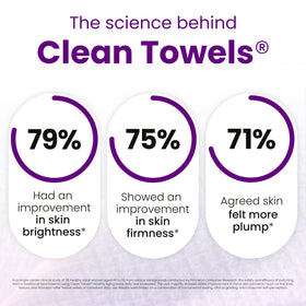 CLEAN SKIN CLUB towel folded next to ruler showing XL size