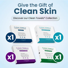 CLEAN SKIN CLUB travel pack open with single towel pulled out for convenience
