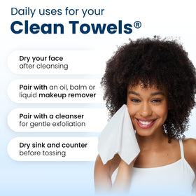 Clean Skin Club towels in travel pouch for on-the-go makeup removal and hygiene