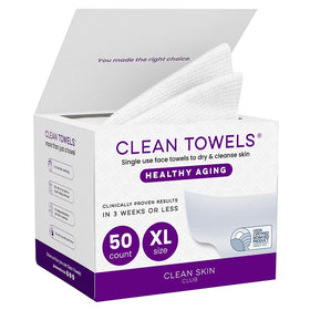 CLEAN SKIN CLUB front packaging showing XL 50-count benefits