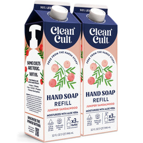 Cleancult front packaging showing refill pouch and scent benefits