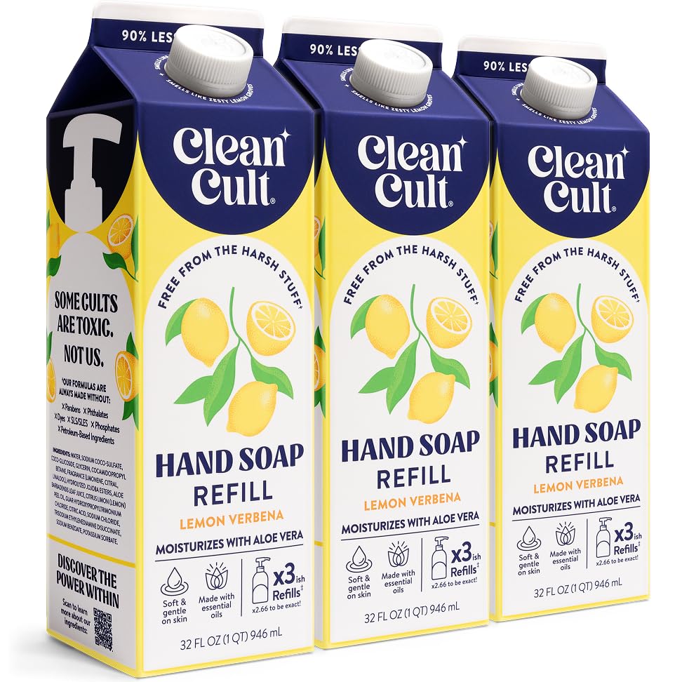 Cleancult front packaging showing lemon verbena refills and eco benefit
