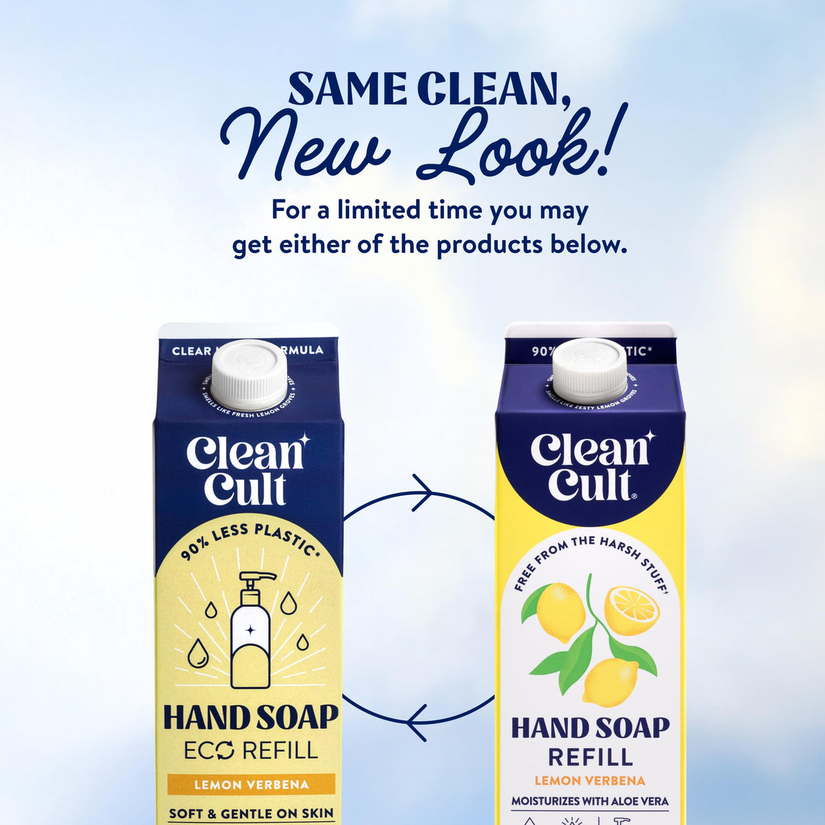 Cleancult paper-based refill texture emphasizing reduced plastic use