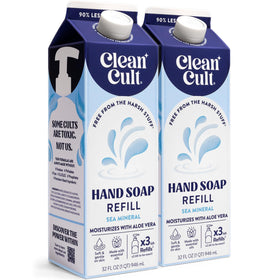 Cleancult front packaging showing sea minerals refill and eco benefits
