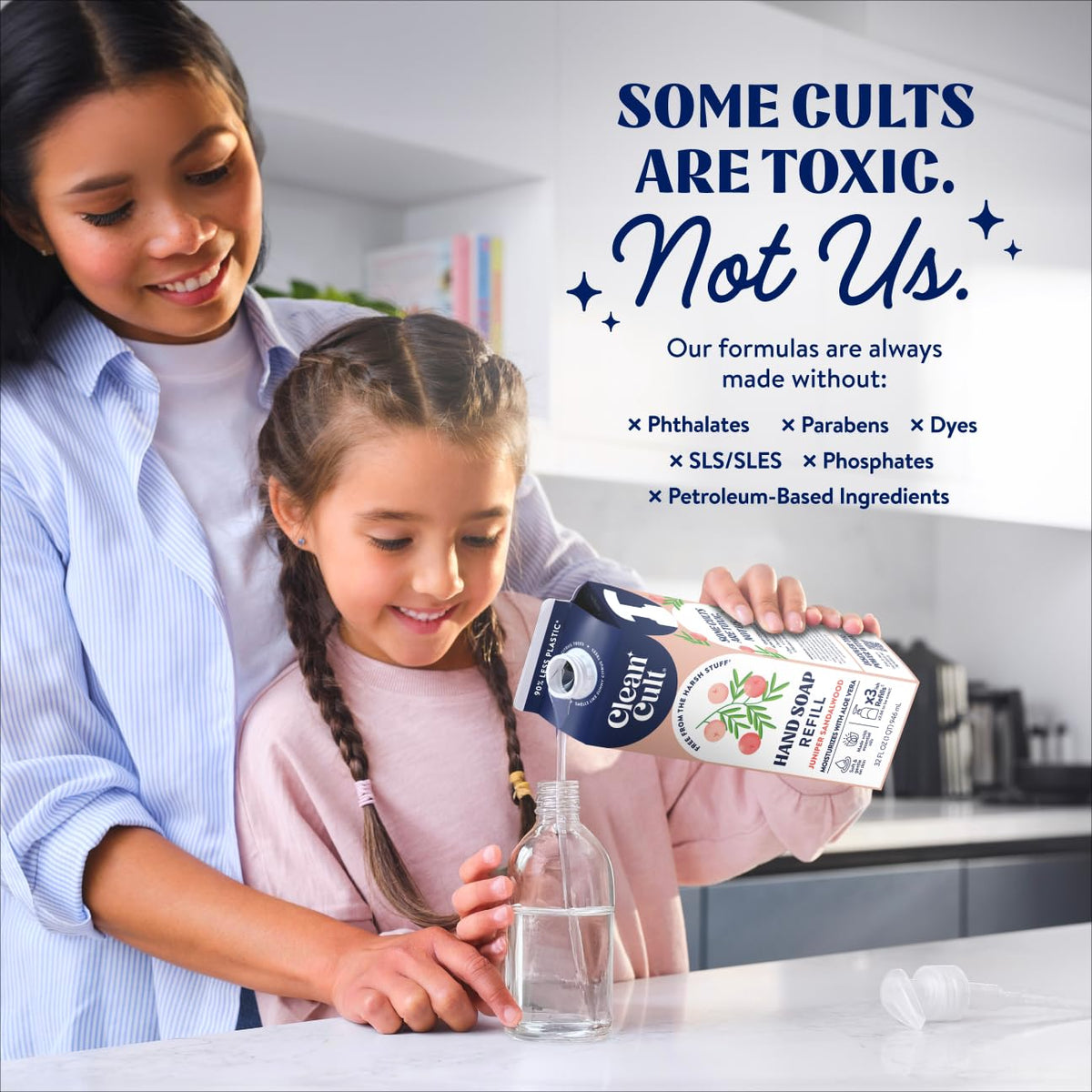 Cleancult creamy soap lather in hand for moisturizing cleansing