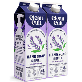 Cleancult wild lavender front packaging showing eco-friendly refill benefits