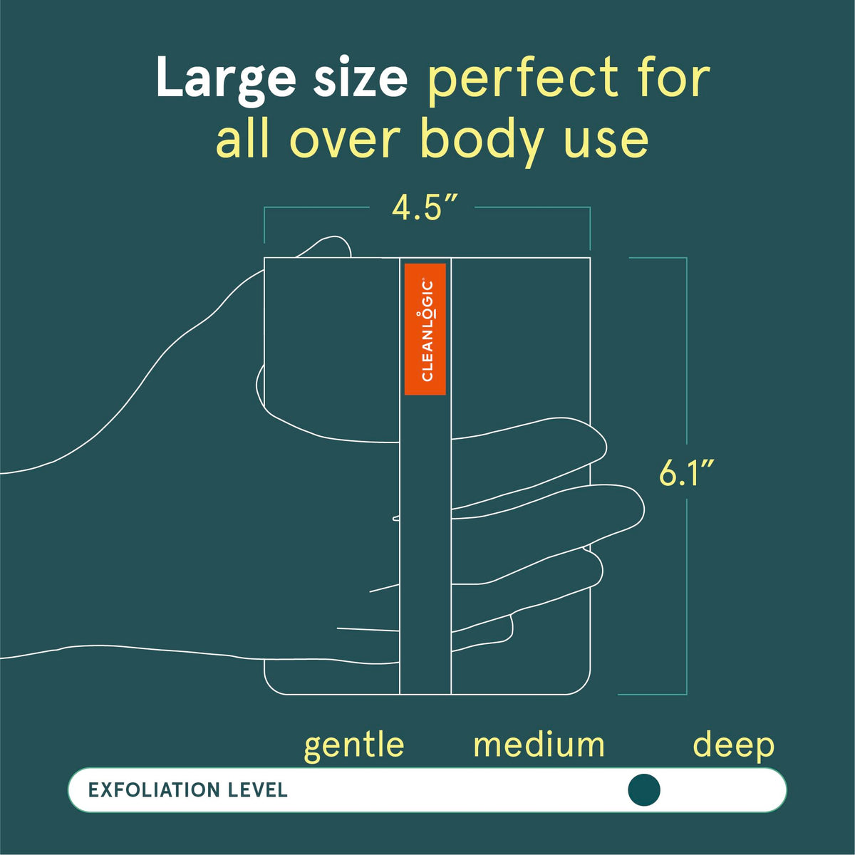 Cleanlogic demonstrating back reach to remove sweat and oil effectively