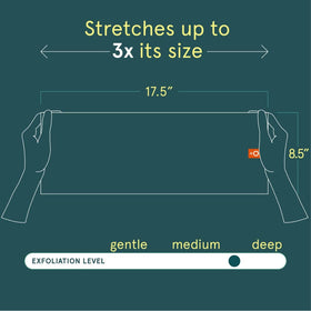 Cleanlogic cloth held in hand showing stretchy fit and easy control