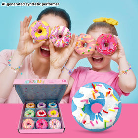 Clear and Fresh donut fizzing in bathtub, creating colorful water and gentle fragrance