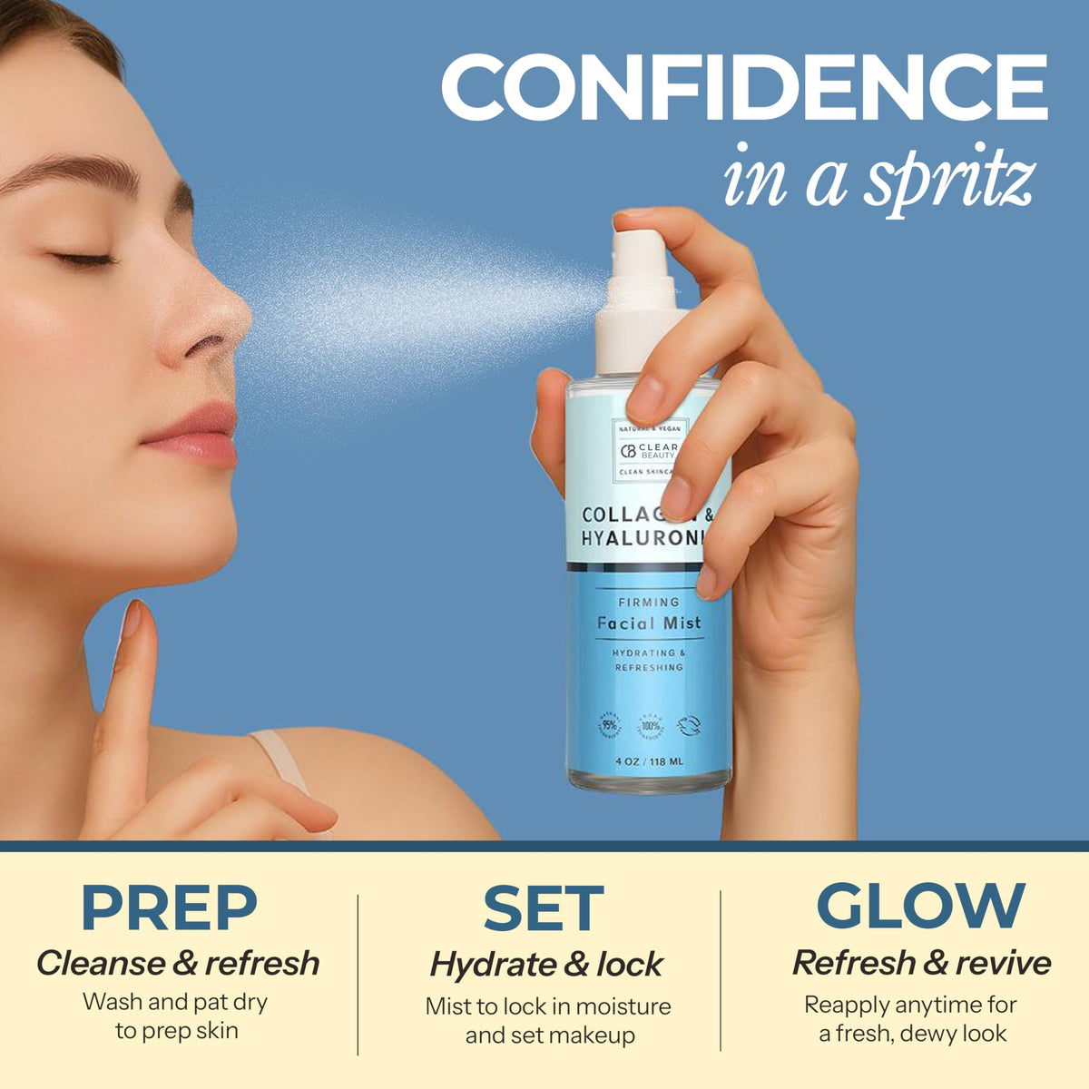 Clear Beauty on bathroom vanity styled for everyday skincare routine