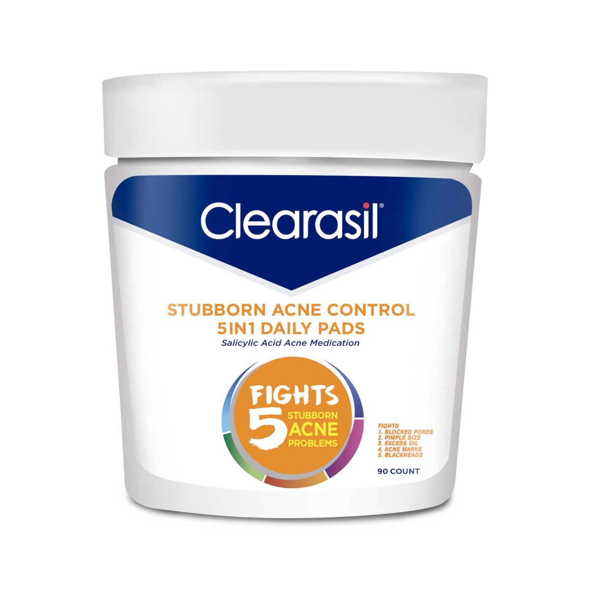 Clearasil front packaging showing product name and 90 count benefit