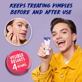 Close-up of Clearasil ingredient panel on label, transparency and guidance benefit