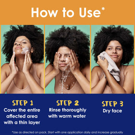 Clearasil gel dispensed on hand demonstrating easy application benefit