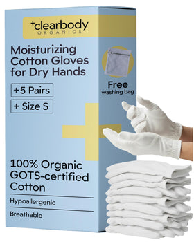Clearbody Organics front packaging showing five pairs and benefits