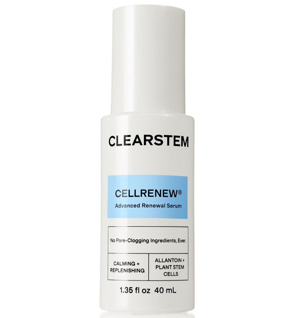 CLEARSTEM bottle front view showing sleek label and product benefit