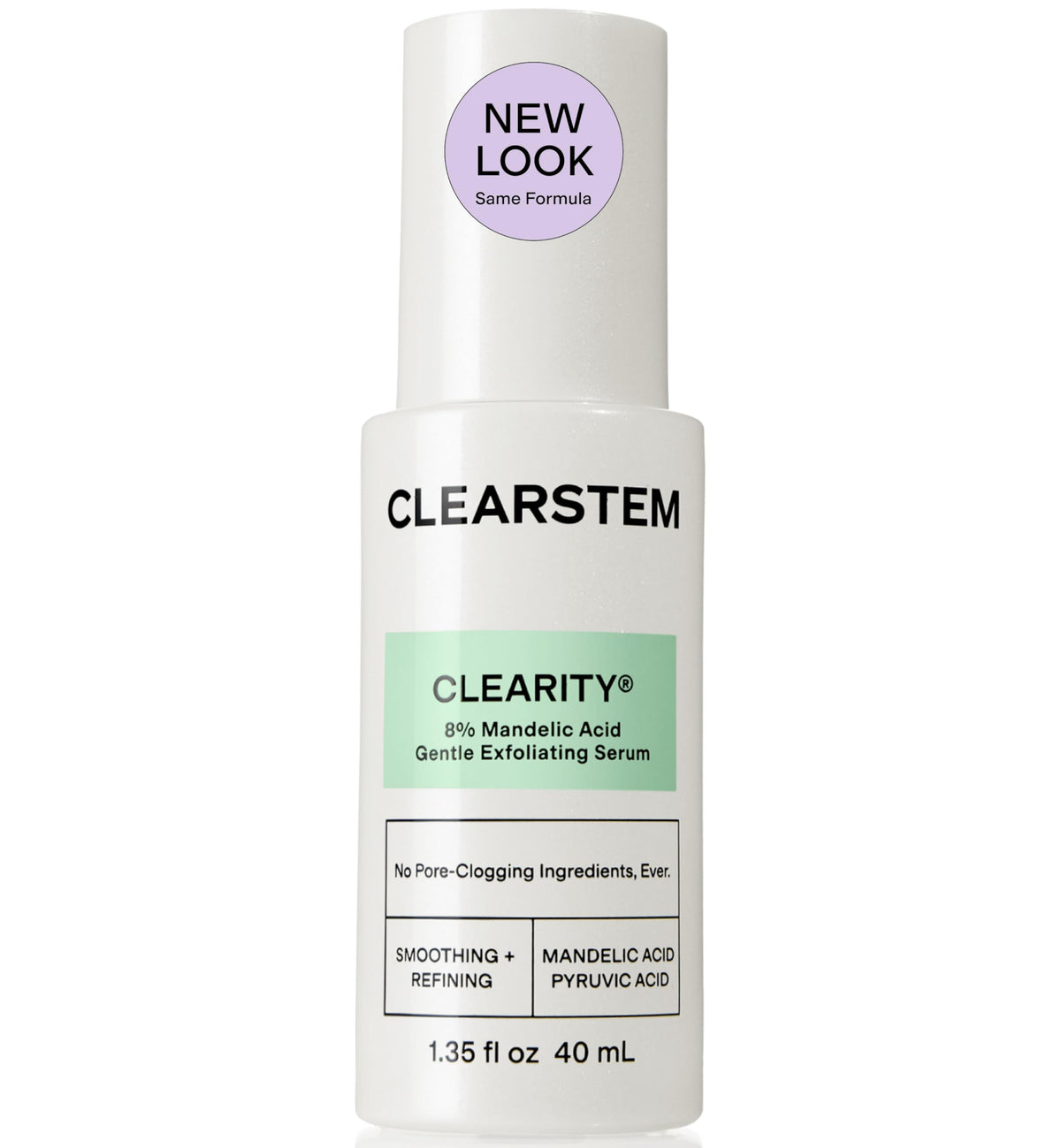 CLEARSTEM CLEARITY front packaging showing bottle and label, highlights blackhead solution