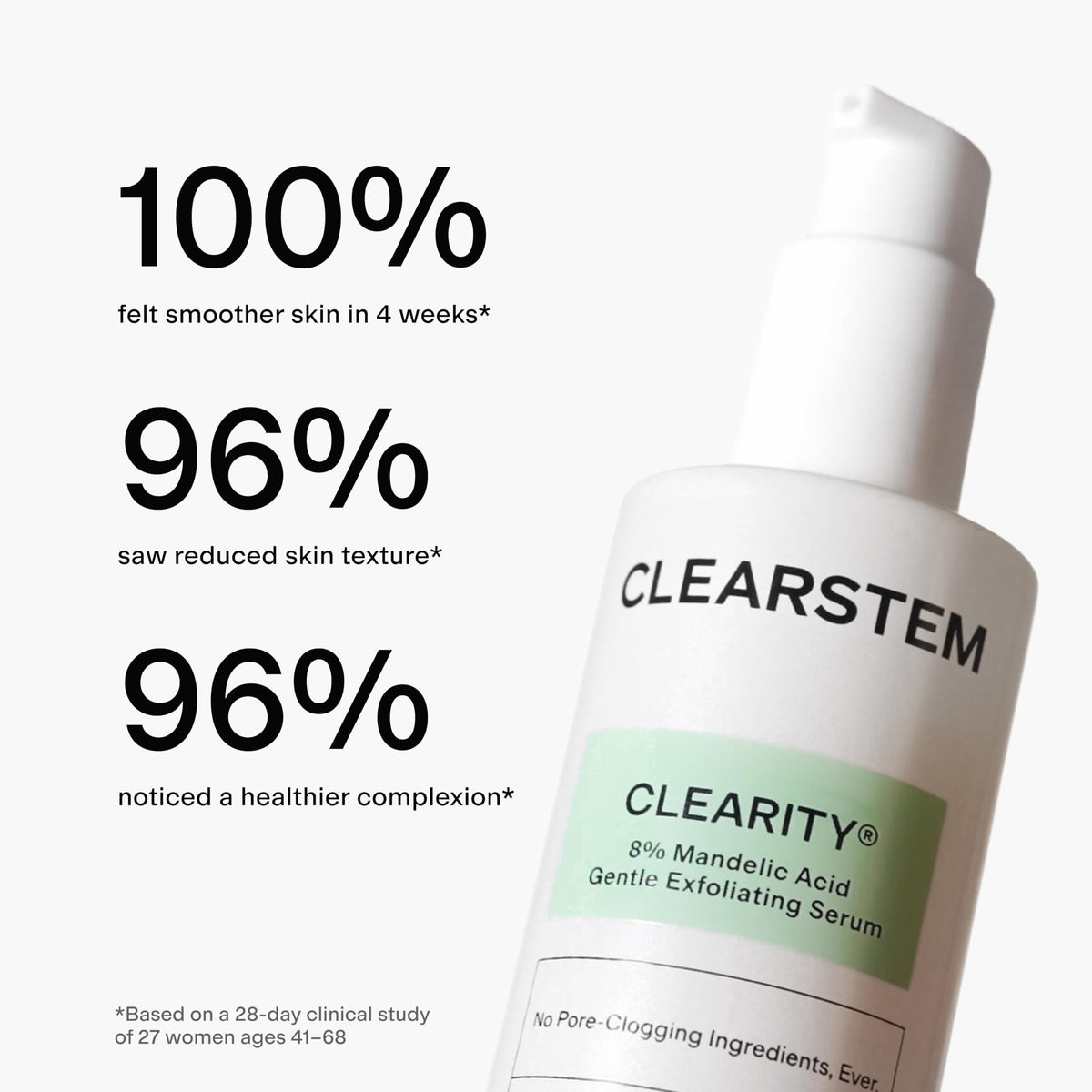 CLEARSTEM CLEARITY pipette dispensing serum, demonstrates precise, mess-free application