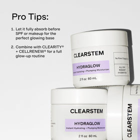 CLEARSTEM squalane oil drop on skin demonstrating hydration without greasiness
