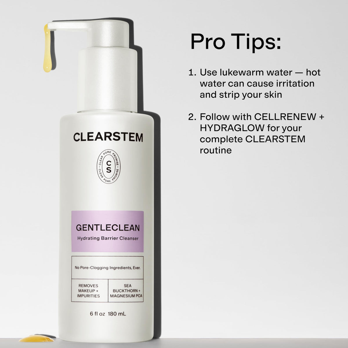 CLEARSTEM removing waterproof mascara demonstrating effective makeup removal