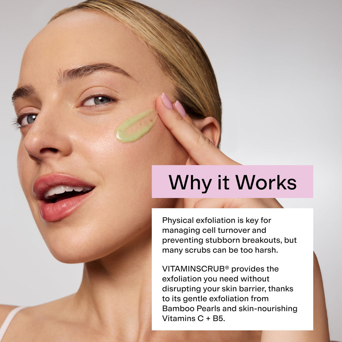 CLEARSTEM used on elbow to show smoothing rough body skin
