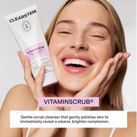 CLEARSTEM scrub texture close-up highlights gentle bamboo particles