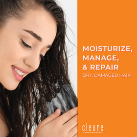 Cleure close-up of conditioner texture highlighting creamy glycerin-rich moisture