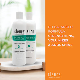 Cleure label closeup highlighting hypoallergenic ingredient list and safety