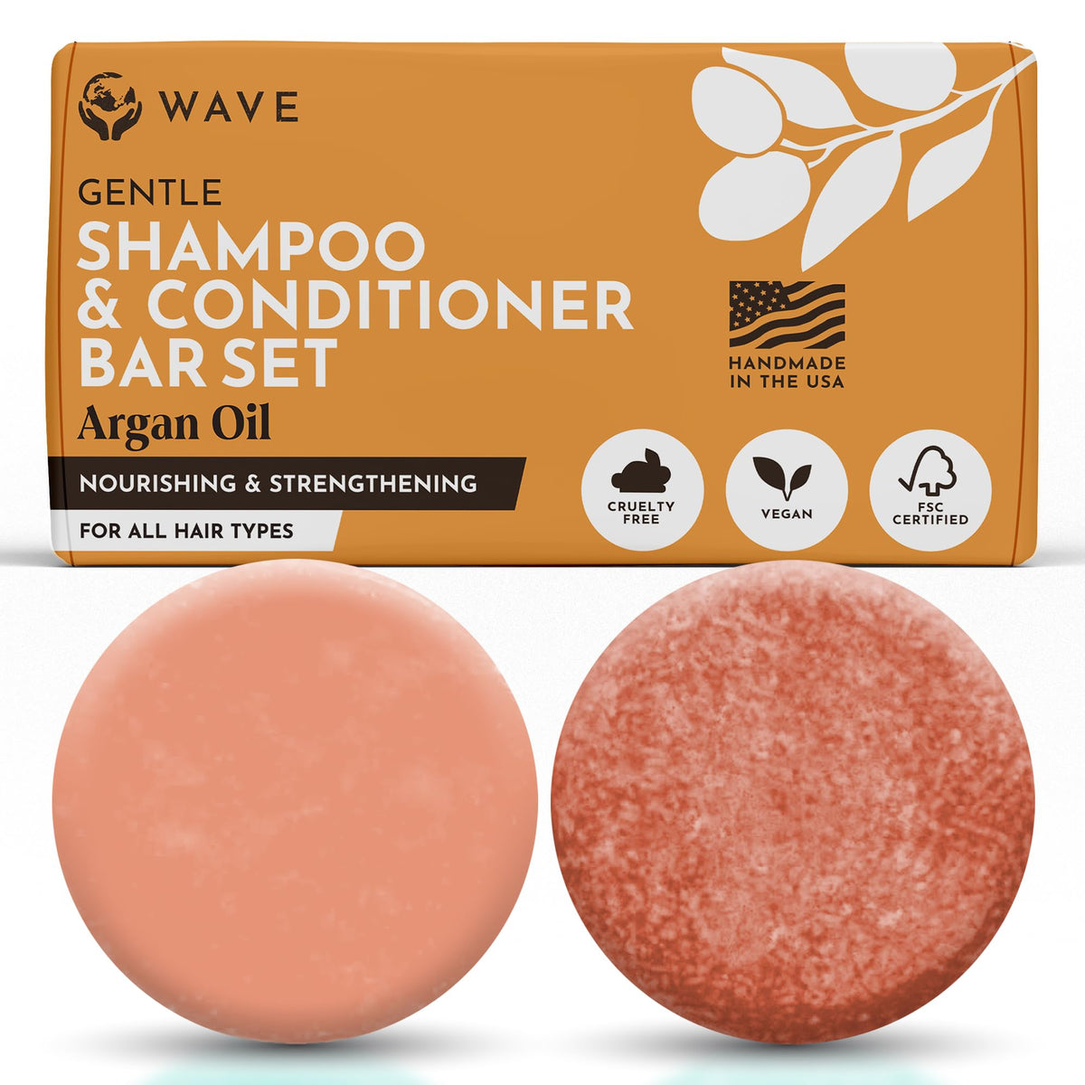 Clever Yoga front packaging showing argan oil shampoo and conditioner bars, eco-friendly travel benefit