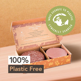 Shampoo bar creating sudsy lather on wet hair, Clever Yoga demonstrating efficient cleansing benefit