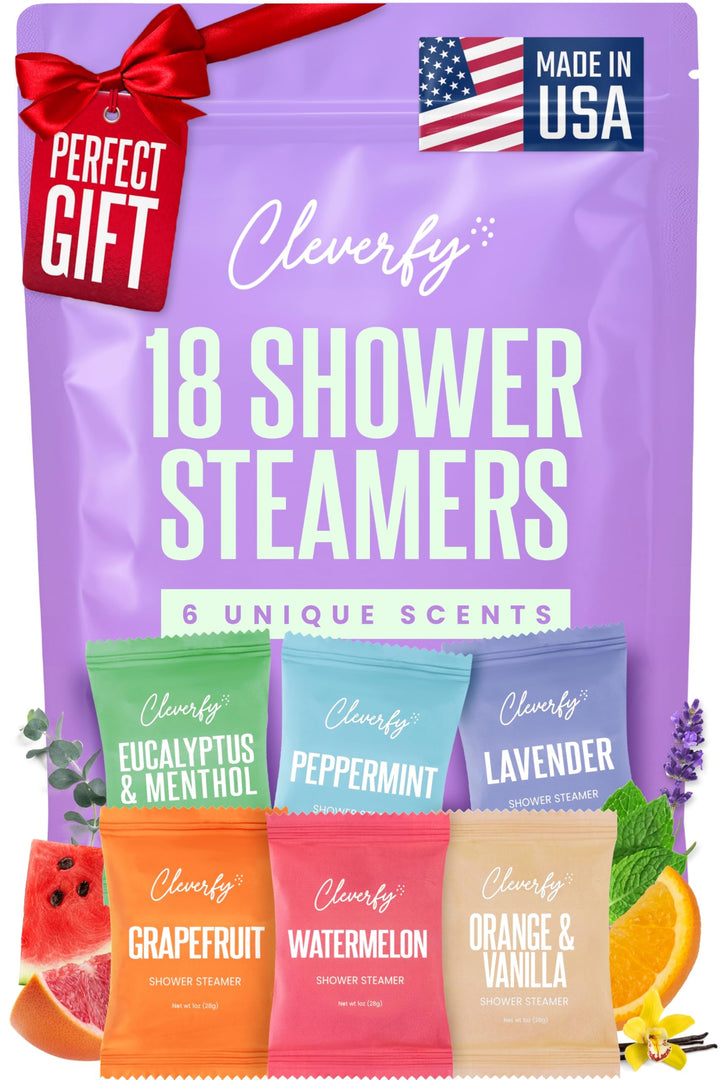 CLEVERFY front packaging showing 18-tablet set and scent names for easy gifting