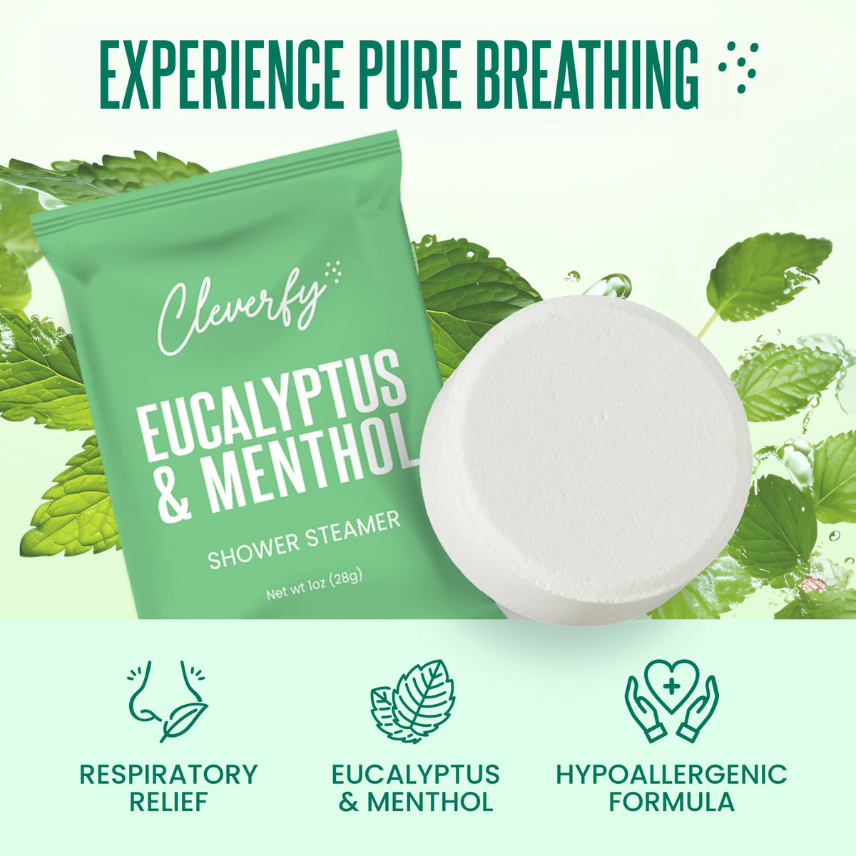 Cleverfy product label and ingredients close up showing essential oil formulation