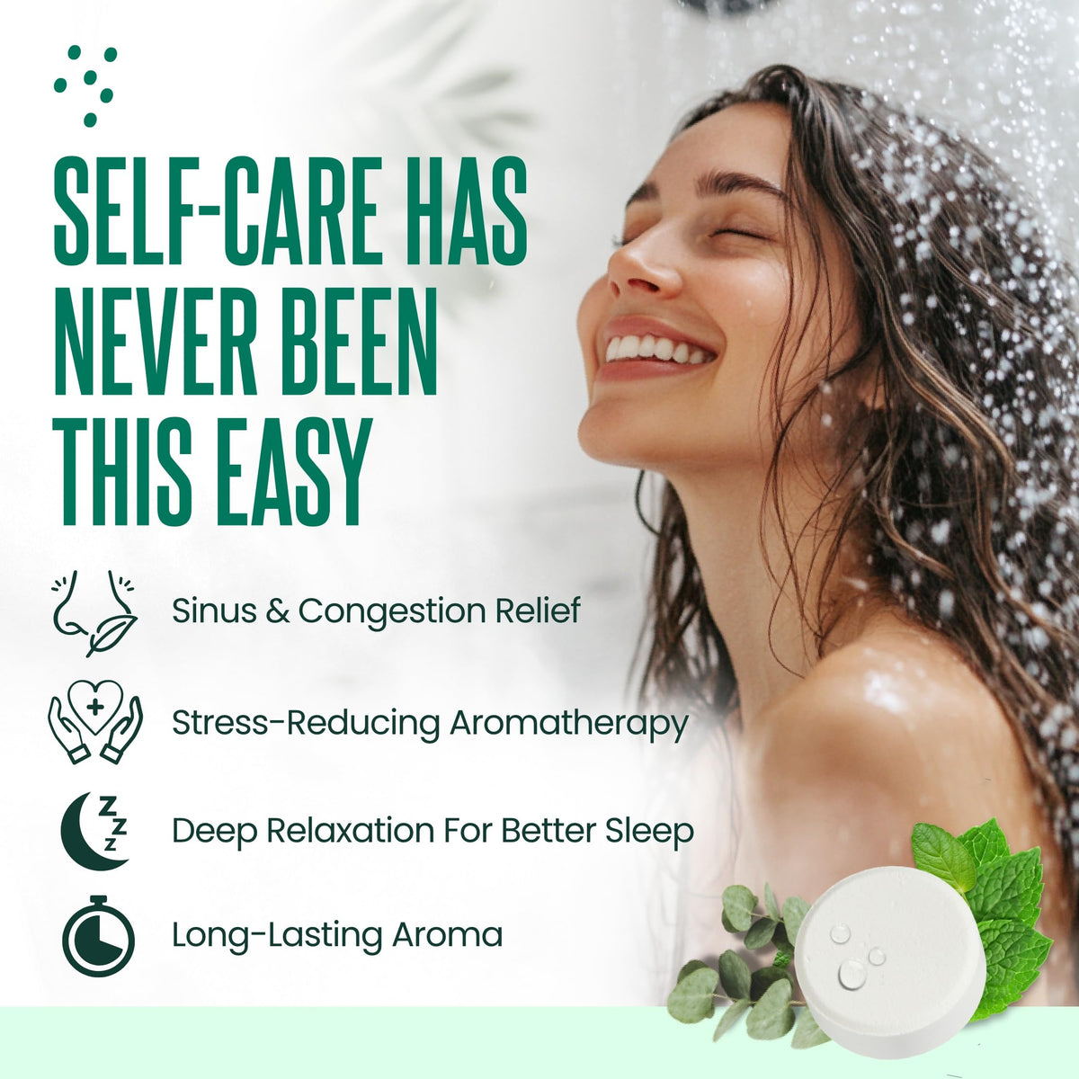 Cleverfy tablet in active shower steam releasing aromatherapy fragrance for relaxation
