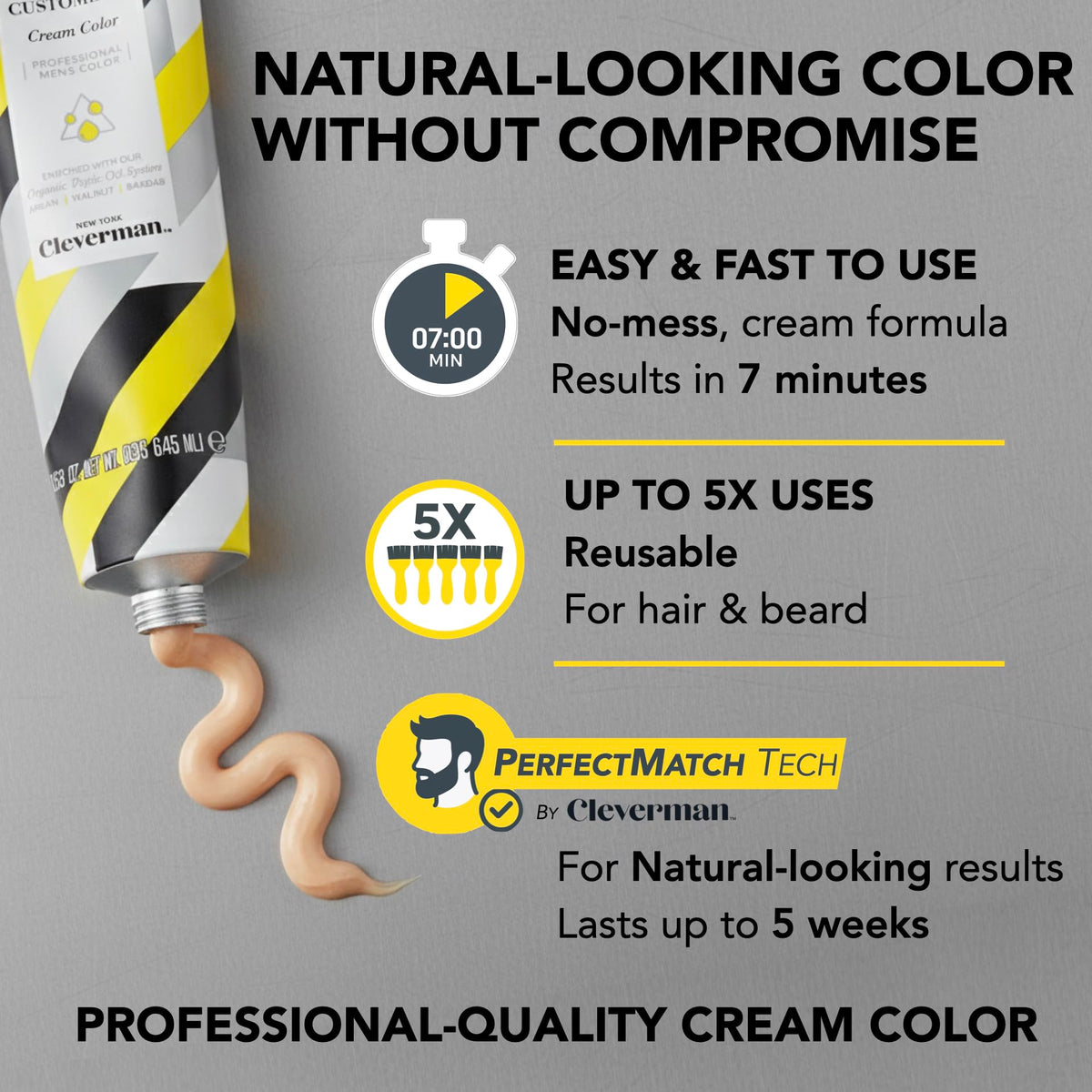 CLEVERMAN precision applicator brush detail for targeted beard color application