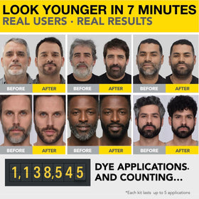 CLEVERMAN applying dye to beard demonstrating easy at-home use