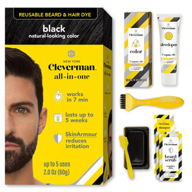 Cleverman front packaging showing kit and black shade, clear purchasing benefit
