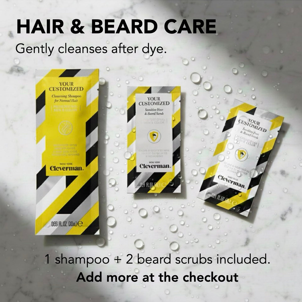 CLEVERMAN lifestyle shot of man applying dye for quick, confident results